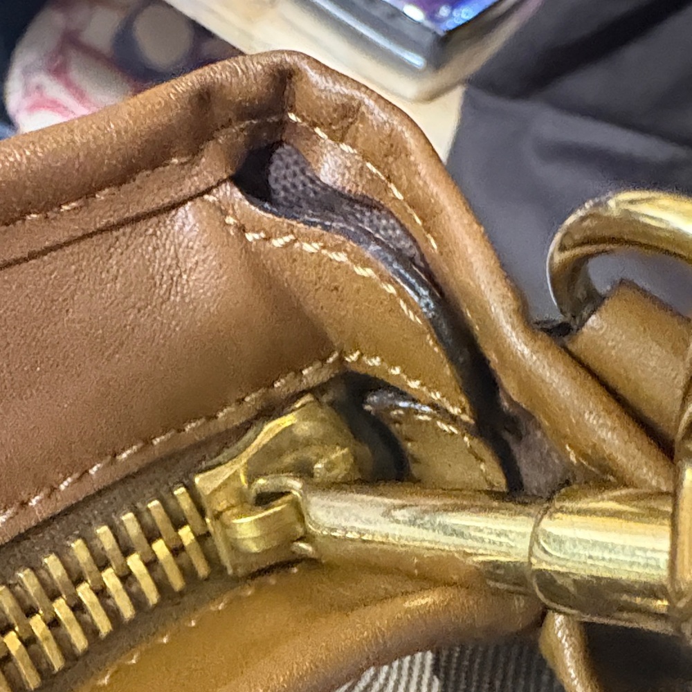 Burberry Tan and Brown Checkered studded Shoulder Bag - Picture 9 of 10